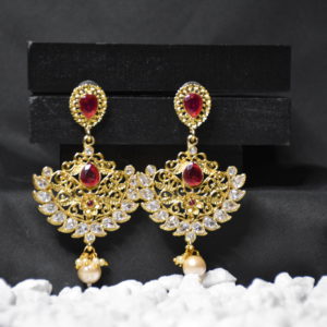 Earring – gold red white